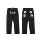 Black Streetwear Painted Baggy Pants