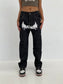 Black Streetwear Painted Baggy Pants