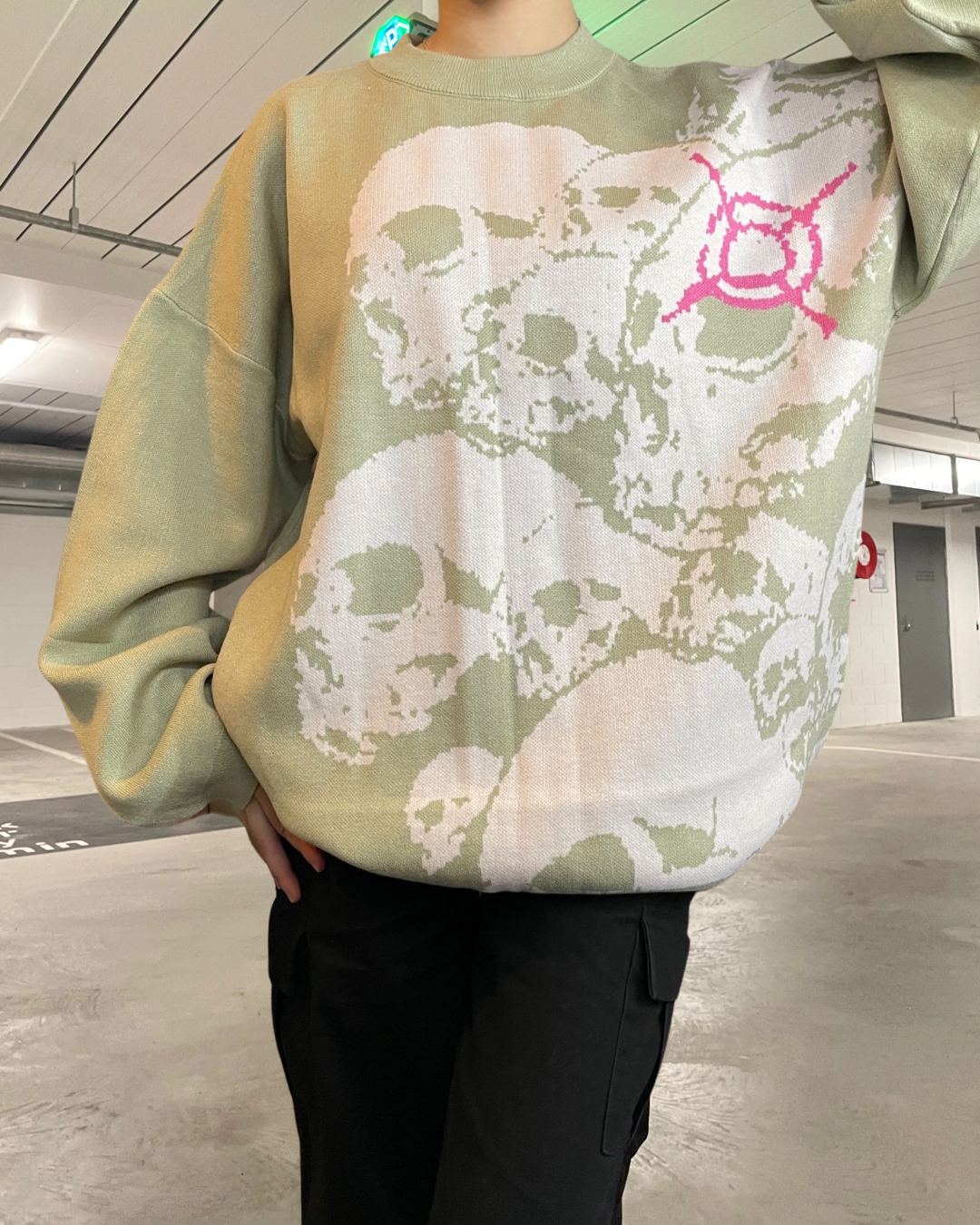 Light Green Skeleton Sweater