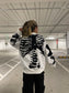 Skeleton Print White Sweater